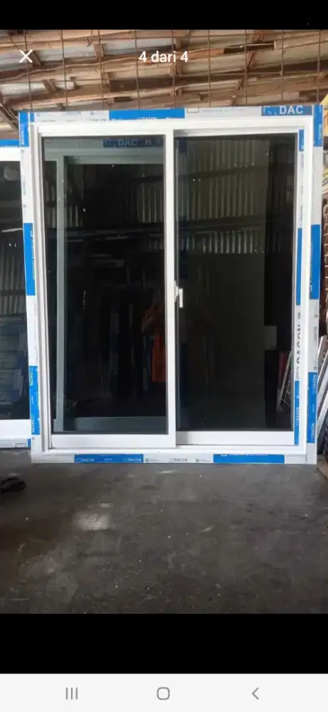 Jendela sliding aluminium T120cm L120cm harga kepasang 1,7 jt / unit