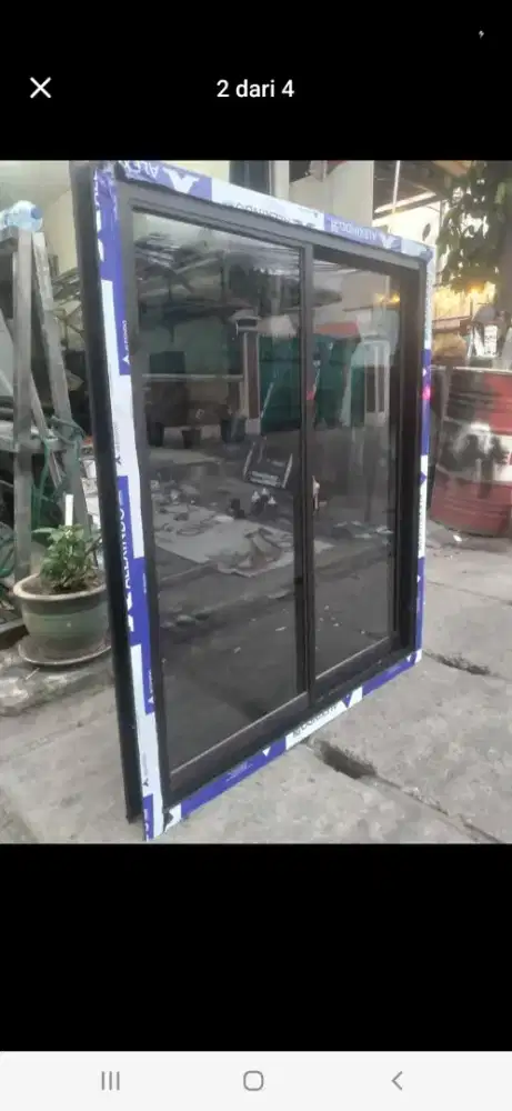 Jendela sliding aluminium T150cm L120cm harga kepasang 2,2 jt / unit
