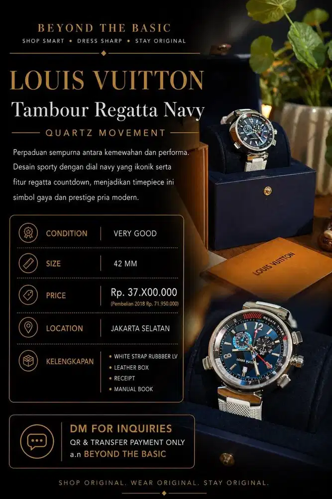Louis Vuitton Tambour Regatta Navy Quartz Movement
