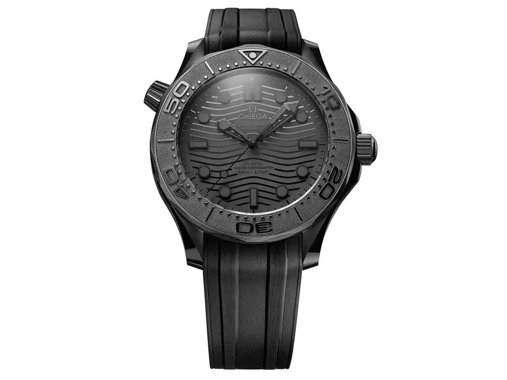 Omega Seamaster Diver 300M, Black Wave Dial All Black Ceramic 43 NEW