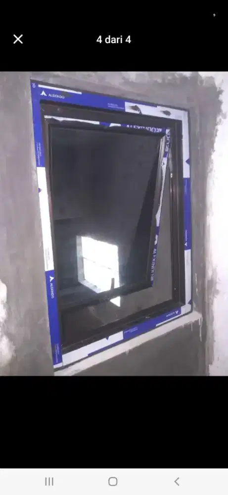 Jendela aluminium alexindo T100cm L80cm harga 950.000/unit terpasang