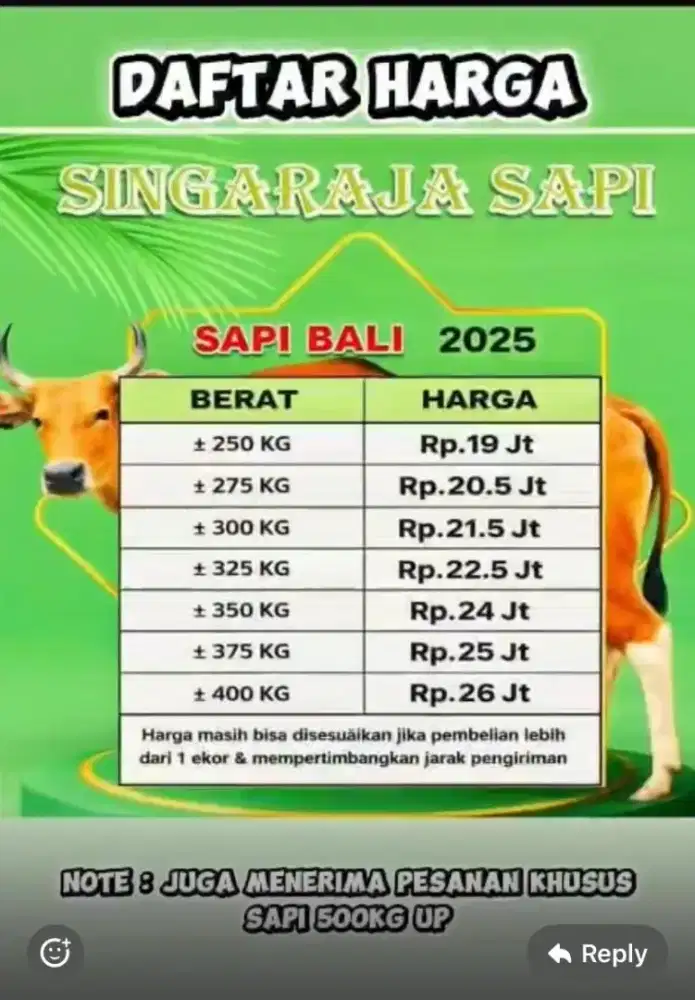 Jual sapi di bali
