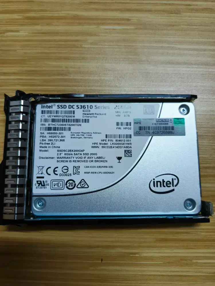 Intel SSD DC S3610 200GB SATA 2.5 Server Grade HPE
