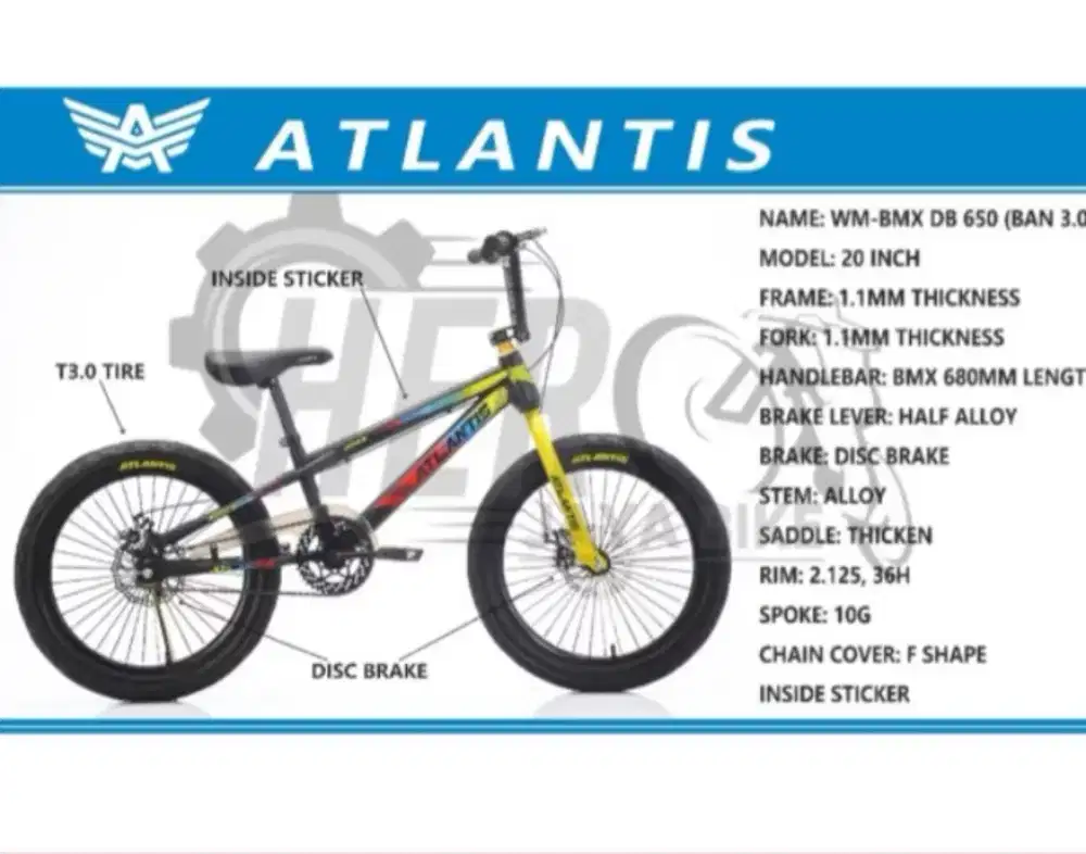 Bmx atlantis 20 inch rem disk