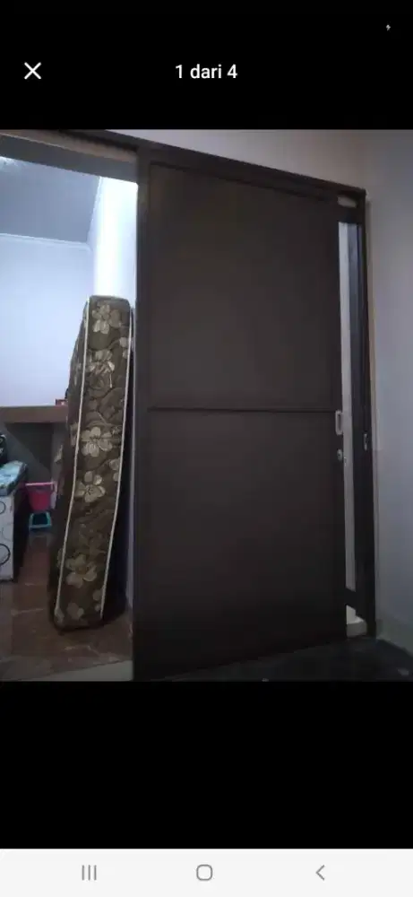 Pintu geser alumunium T210cm L90cm harga 1 set terpasang 2,4 jt