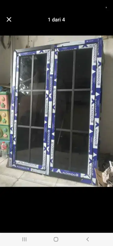Jendela aluminium alexindo ornamen T150cm L120cm harga plus psg 2,2 jt
