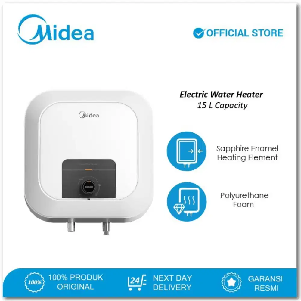 Water Heater Midea 15 liter Baru Garansi Resmi model terbaru