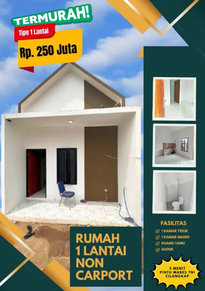 Rumah inden di jual akses motor murah hanya 15m jalan mobil cipayung