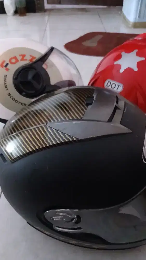 3 Helm Murah sni like New 95% Wangi terwat kaca Bening Touring siap