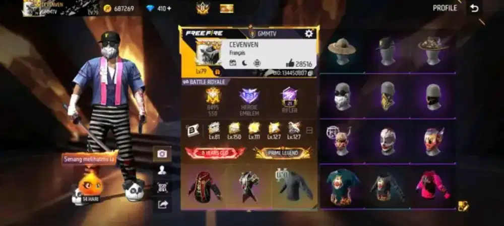 JUAL BELI AKUN FREE FIREE 4,5 jt