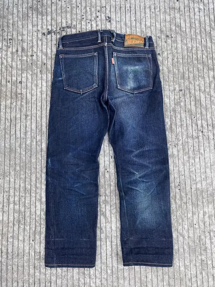 Selvedge heavyweight denim bluestates 23oz green silver selvedge