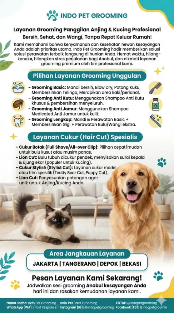 Grooming panggilan termurah cat&dog di p