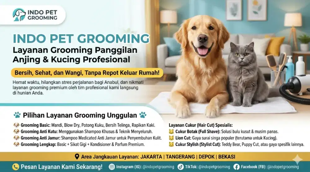 Grooming panggilan cat&dog termurah sukama jaya Tapos depok