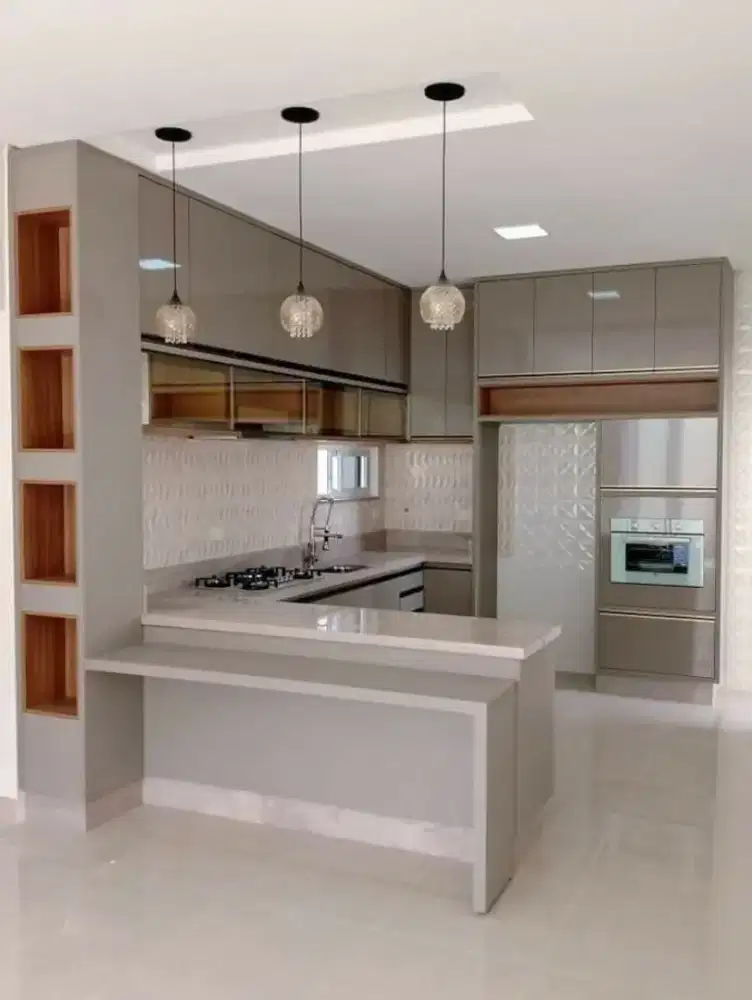 Kitchen set, kamar set, lemari, backdrop tv, isi rumah, isi kantor.