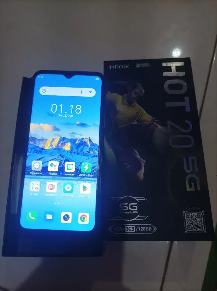 INFINIX HOT 20 5G NFC RAM 4+4/128.. MULUS NO MINUS LECET PEMAKAIAN.