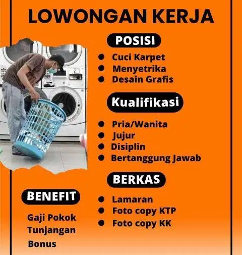 Lowongan karyawati/an laundry