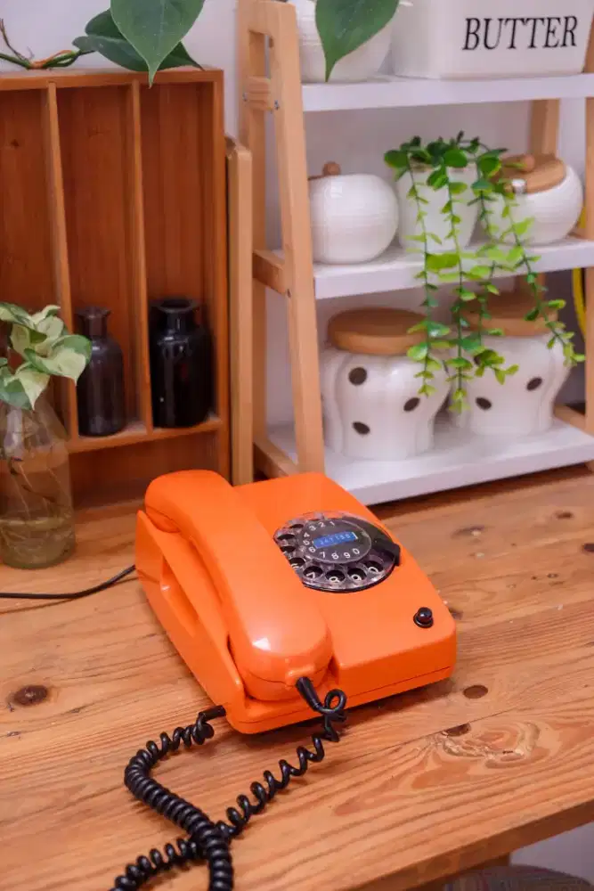Telepon Putar Jadul Orange SIEMENS