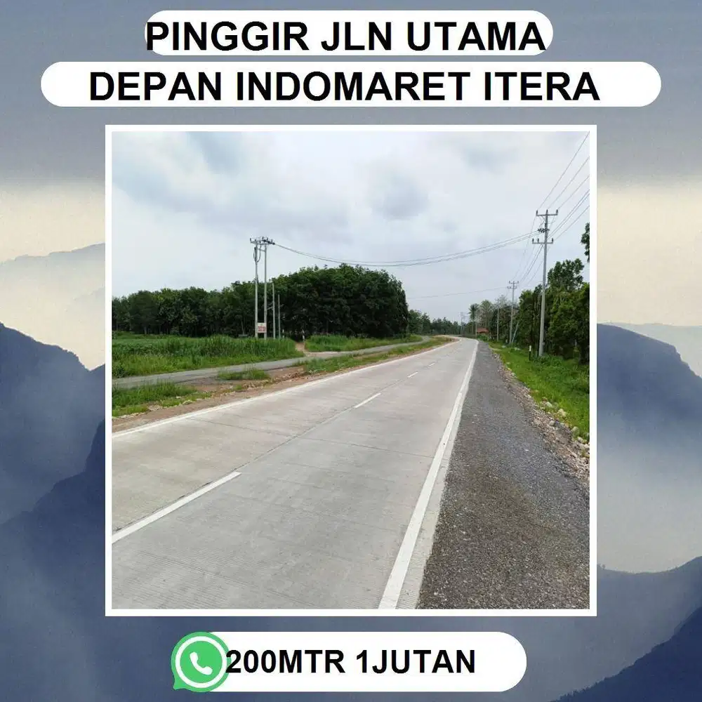 TANAH DEPAN INDOMARET ITERA SUKARAME HARGA TERMURAH