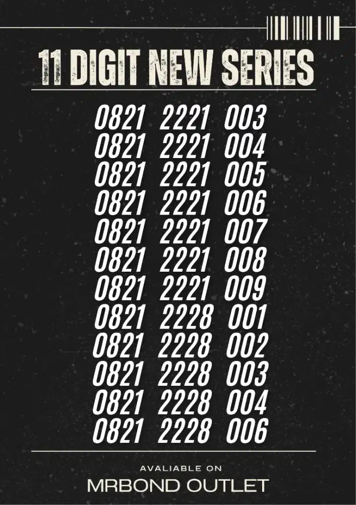 Nomor cantik simpati 11 digit new series