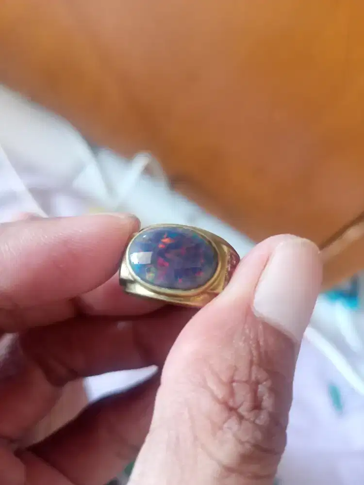 Batu Cincin Akik Permata Natural Black Opal Jarong Cakep