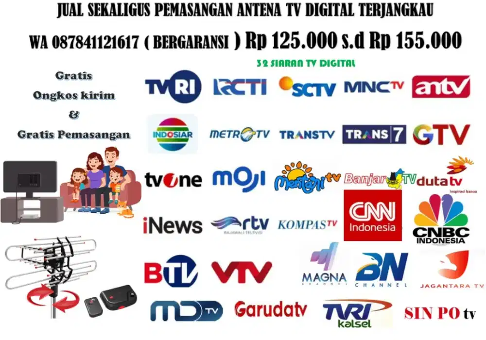 Jual Sekaligus Pemasangan Antena TV Digital Terjangkau