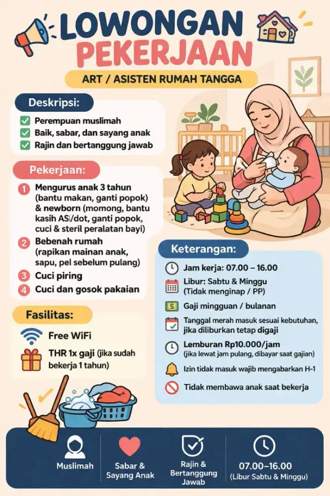 Lowongan pekerjaan mengasuh bayi dan anak