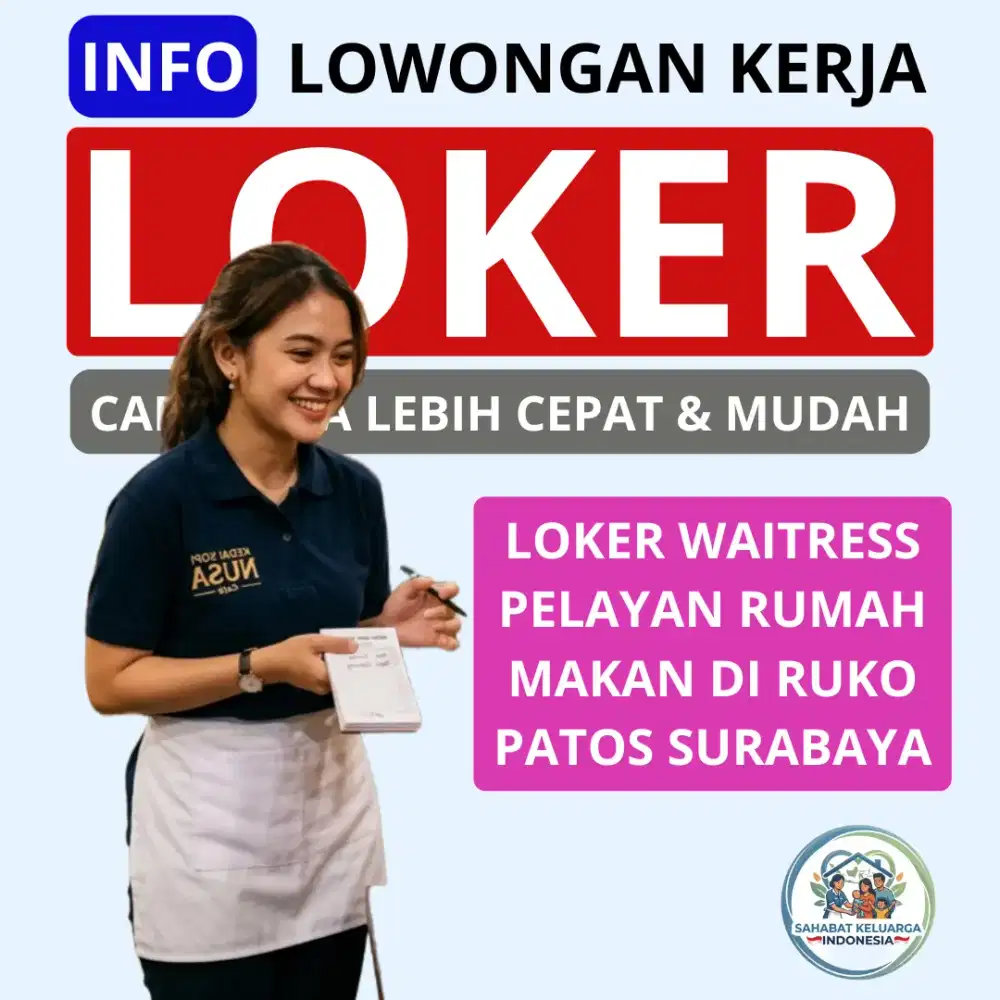 Loker waitress pelayan rumah makan di surabaya