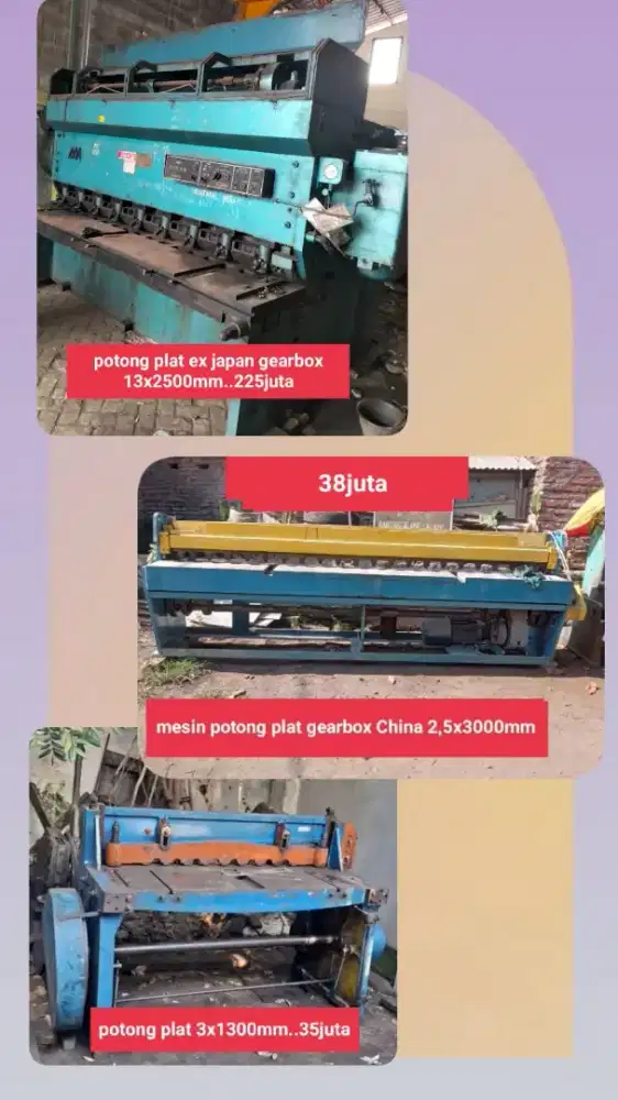 Mesin potong dan bending plat 2 set