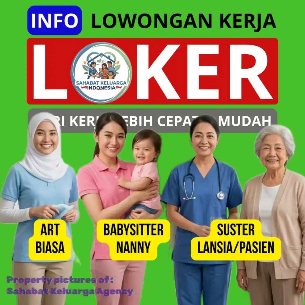 Loker wanita art, babysitter, suster lansia
