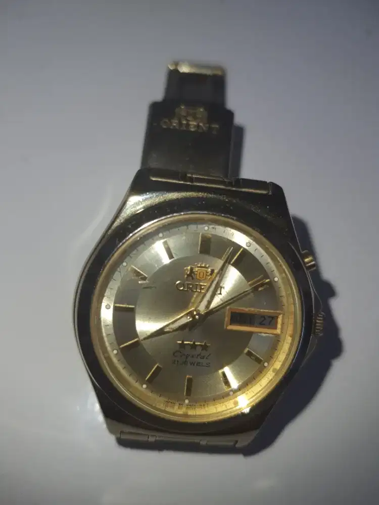 Jam tangan Orient bintang 3 Crystal mulus Clasic