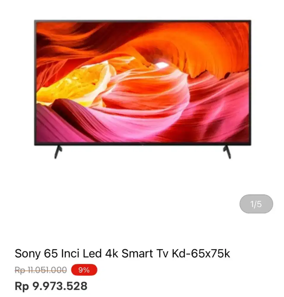 SONY 65 INCH SMART TV 4K KD-65X75K