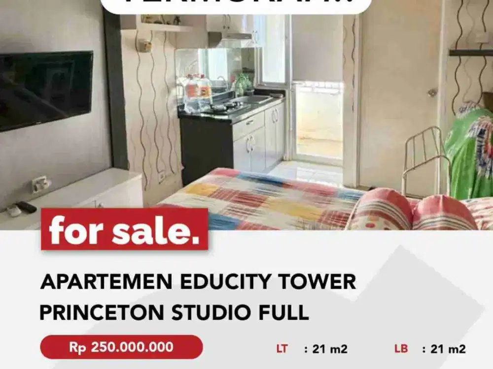 apartemen educity tower princeton studio full