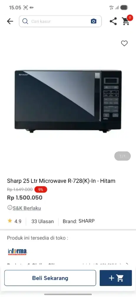 Ready stok microwave sharp