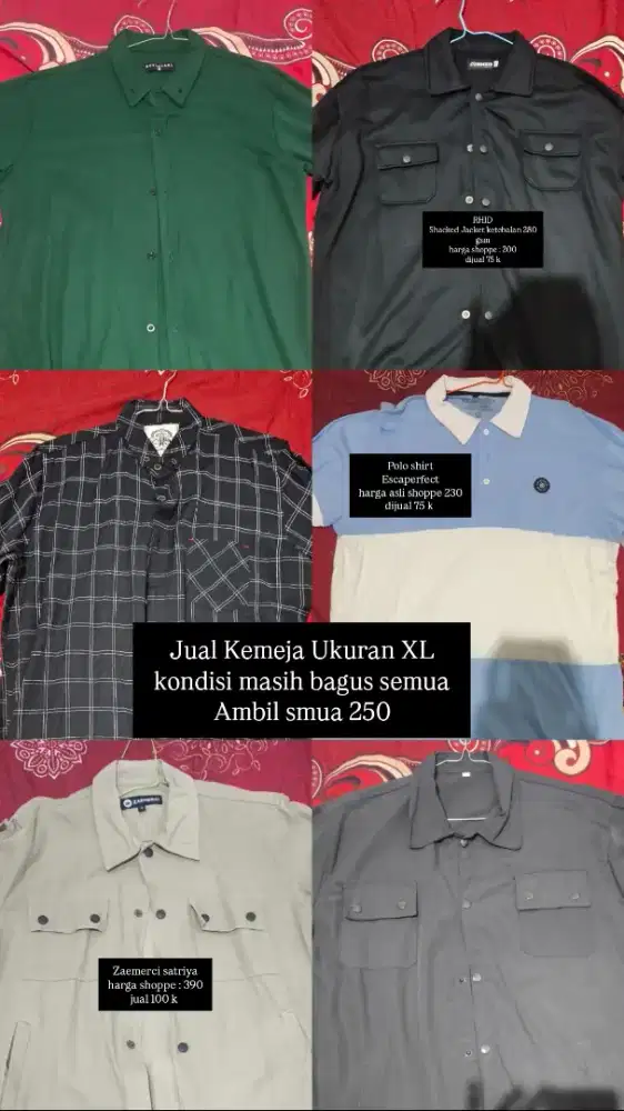 Jual Kemeja + Hoodie + Sweater Ambil semua / beli 1 aja