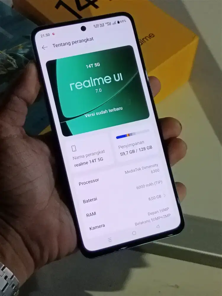 realme 14T 5G 8/128 GB Green Mulus Fullset