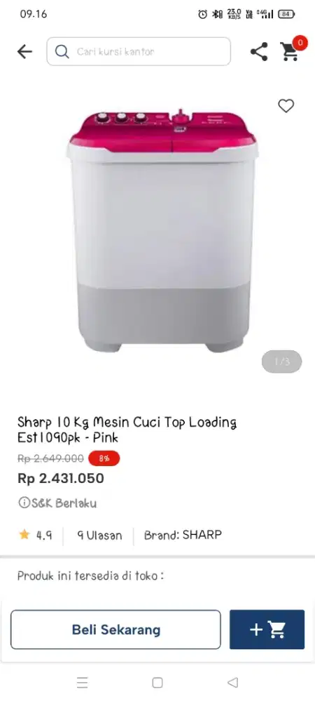 Mesin cuci 2 tabung sharp
