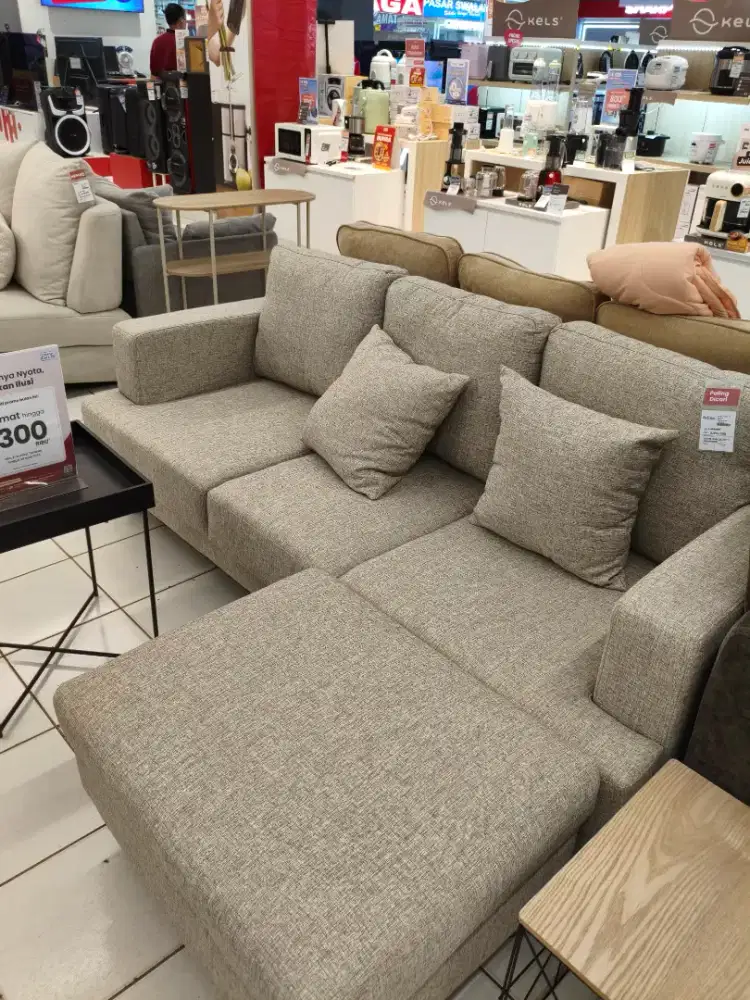 SOFA SUDUT L FABRIC 3 SEATER