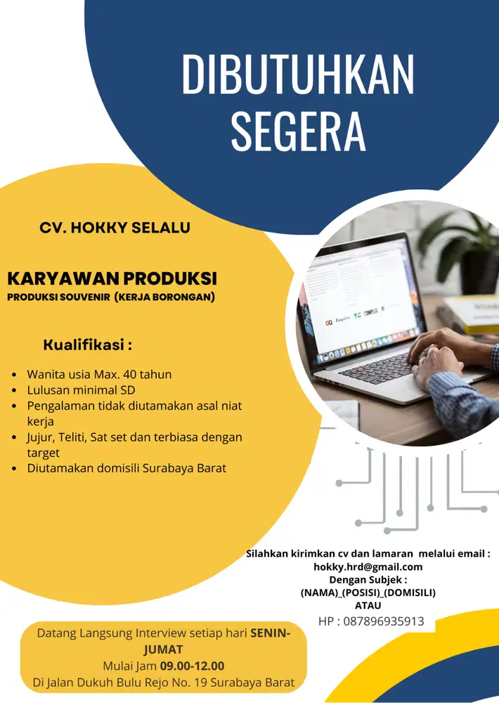 LOWONGAN KERJA PRODUKSI