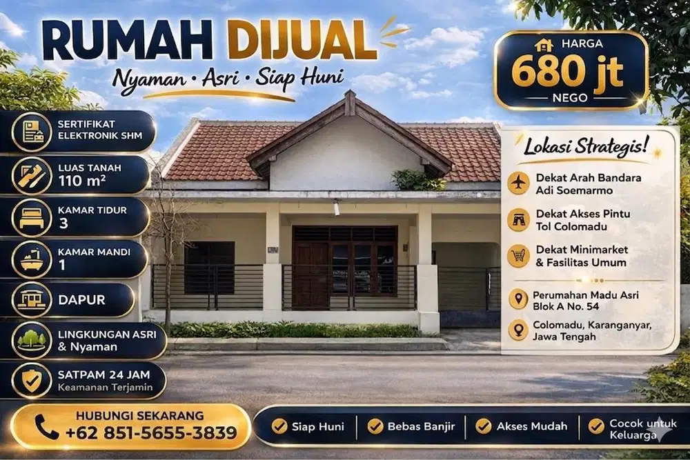 RUMAH MURAH AREA COLOMADU