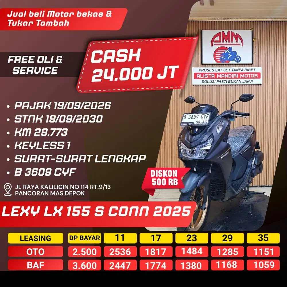 LEXY LX 155 S CONN 2025 PAJAK HIDUP CASH / KREDIT SPAYLATER CC ALISTA