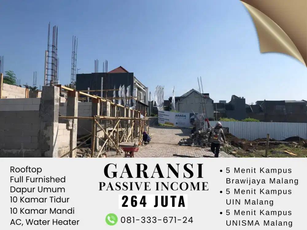 Full AC dan Water Heater SHM Jual Kos Premium 5 Menit Kampus Muhammadiyah Malang