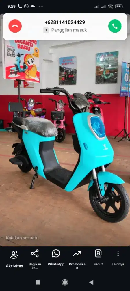 JUAL SEPEDA LISTRIK UWINFLY M60 BLUE CASH/CREDIT