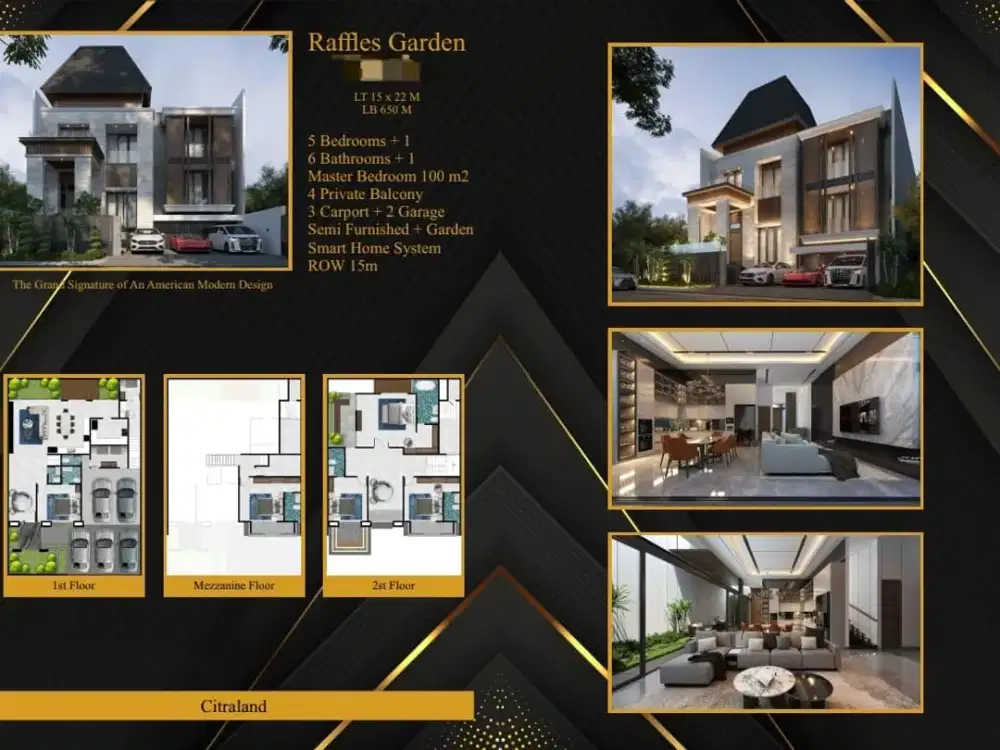 JUAL RUMAH RAFFLES GARDEN SPLIT LEVEL CITRALAND MURAH