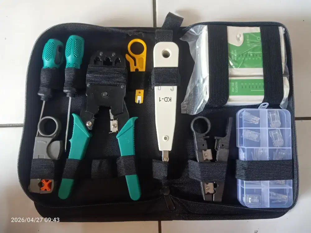 Network Cable Tester Tool Kit Lengkap RJ45 LAN