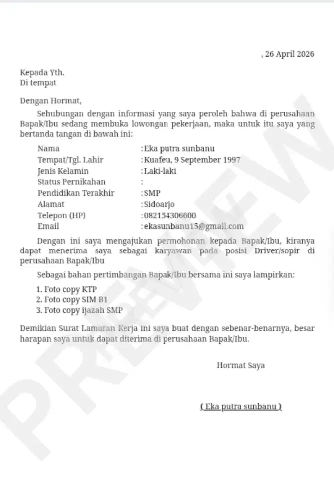 Cari kerja sopir truk