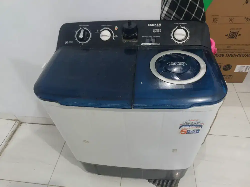Mesin cuci sanken 8kg 2 tabung