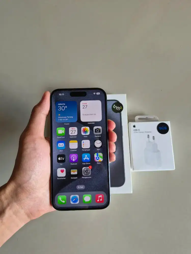 iPhone 15 Pro Resmi iBox 128GB Blue Titanium