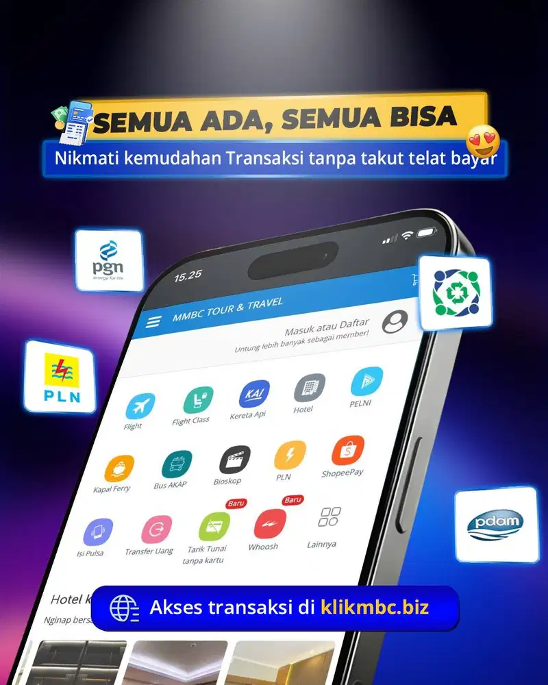 Apapun keperluan TIKET  mu, tagihan PPOB, dll, gunakan MMBC TAVEL