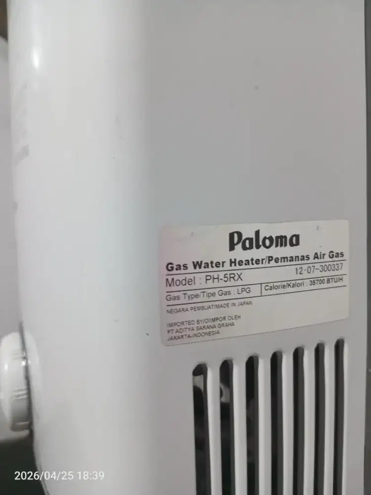 Water heater bekas
