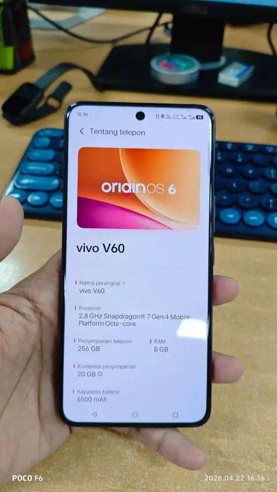 Vivo V60 Fullset 8 /256 GB Garansi Sampai Februari 2027